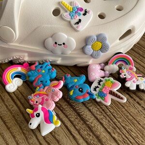 Assorted Shoe charms work with crocs, Skechers and others.